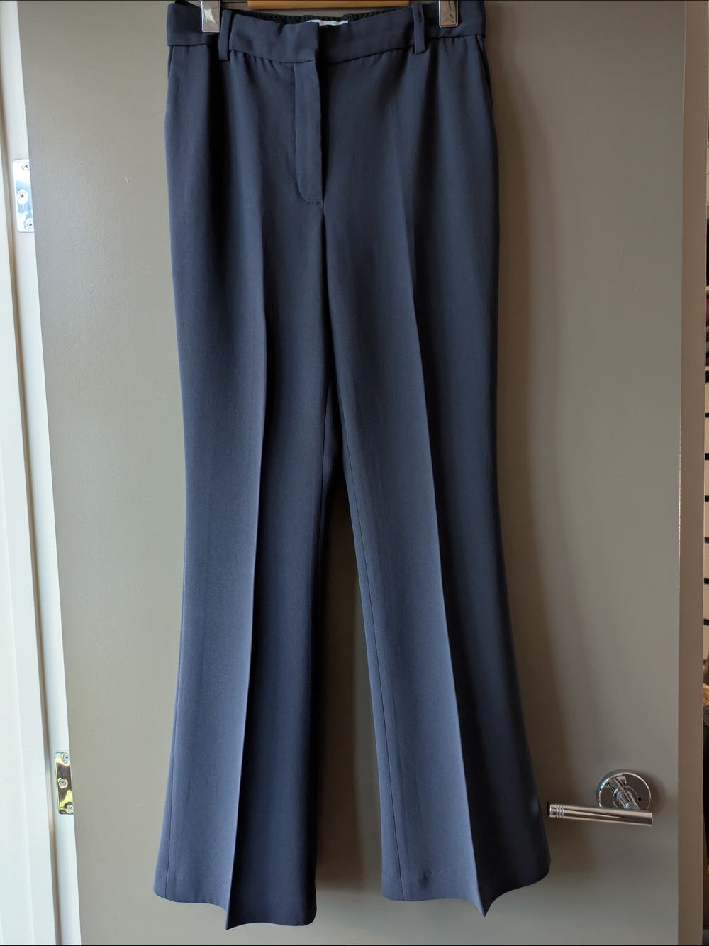 Aritzia Babaton Program Pants Flared High-Waisted Trousers Deep Navy Size 6